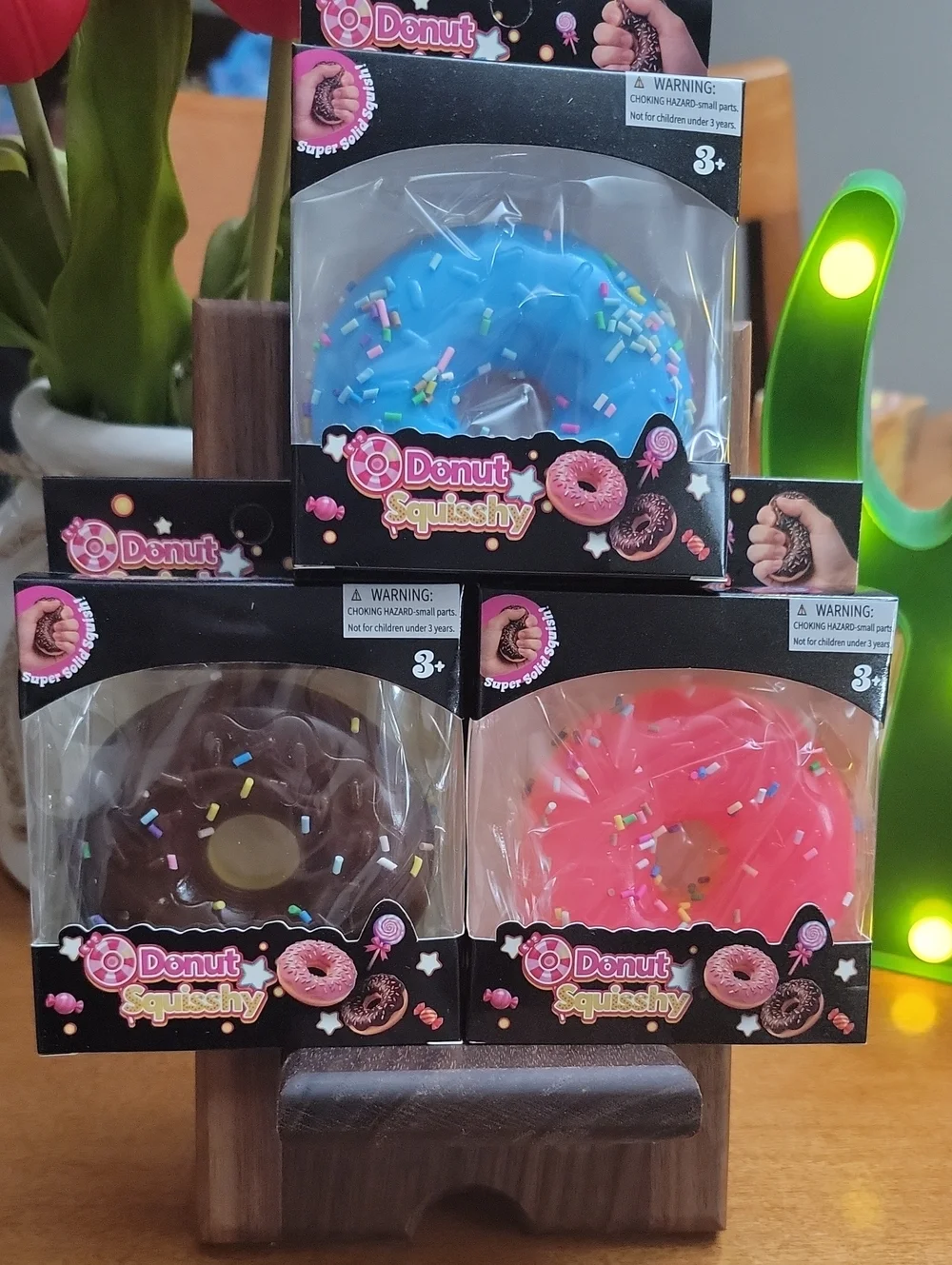 TABA DONUT BUNDLE OF 3 - Blue, Brown & Pink Donut Stress Relief -
